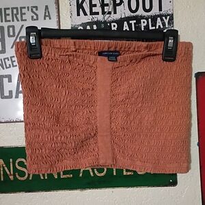 PREOWNED American Eagle Outfitters Rust Smocked Tube Top